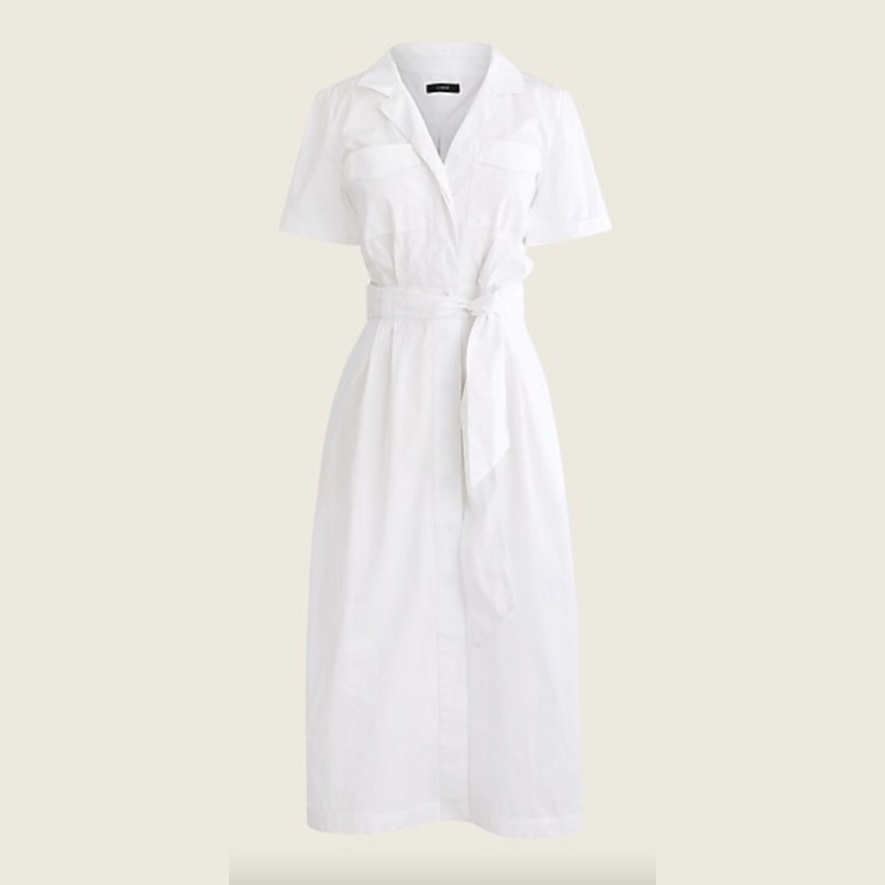 J Crew White short sleeve shirt dress